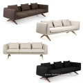 Wooden Legs Reclining Armrest 3 Seater Sofa